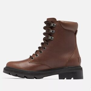 Size 10 Sorel Women's Lennox Lace STKD Waterproof Leather Boots Brown new shoes